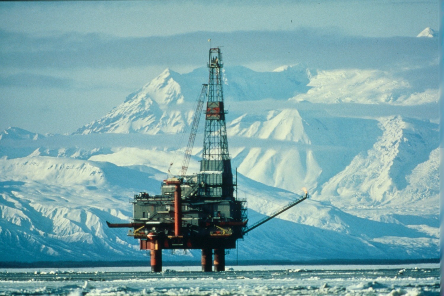 Pumpjack over snow