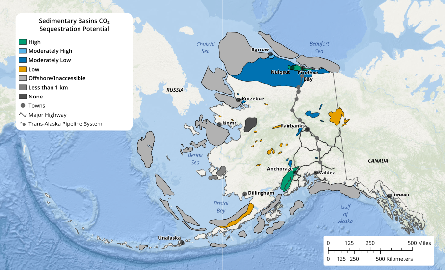 Alaska Carbon Storage Map