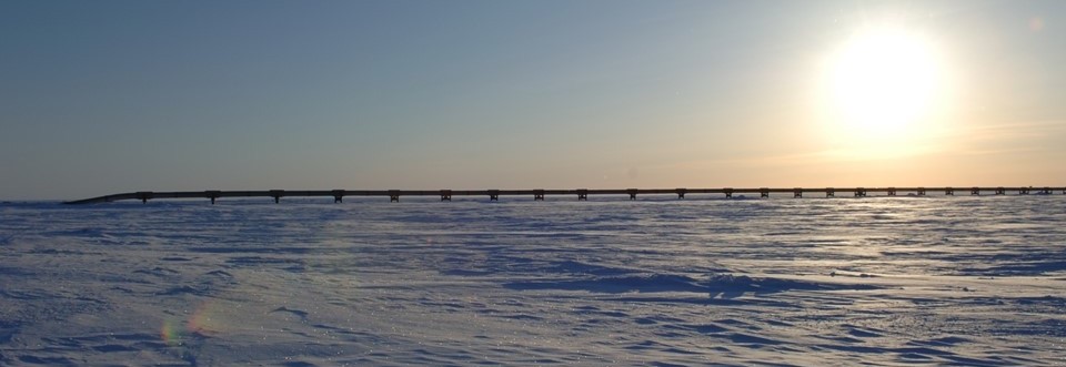 Oil Pipeline along the horizon